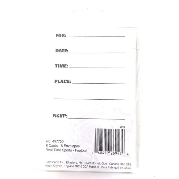 Football Party Invitations and Banner 3 Packages Of 8 Invitations Bowl Playoffs - Picture 3 of 7